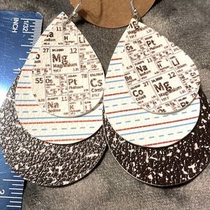 Metallic Periodic Table 2 Sided Pierced Earrings SUPPORT Lab Rats 🤣 ♥️